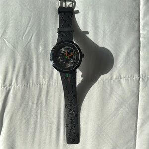 Gucci Black Embossed Logo Watch